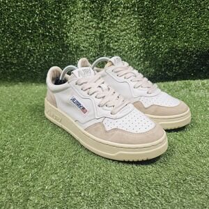 Autry Medalist White Leather Suede Low Top Sneakers Womens 38 Size US 8